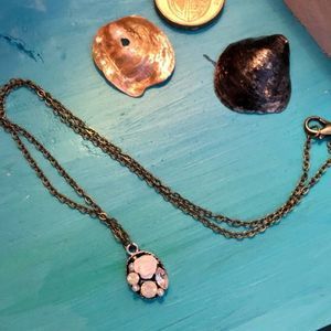 Necklace | Crystal Bouquet and Bronze Boho Chic Chain Necklace- Artisan Made